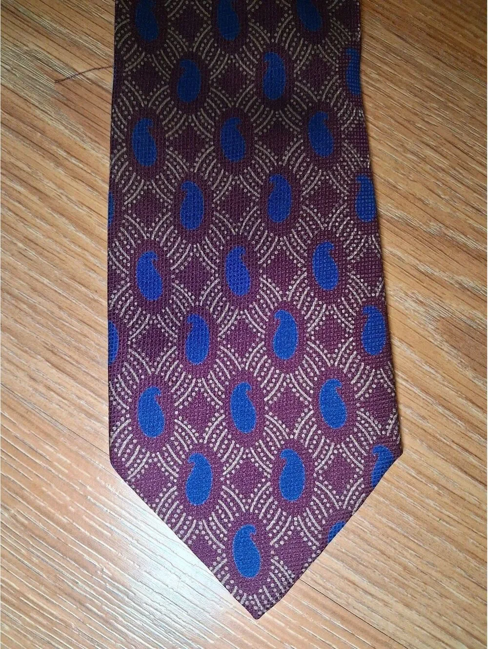 Giorgio Armani Silk Tie Burgundy Multicolor Paisley Wide